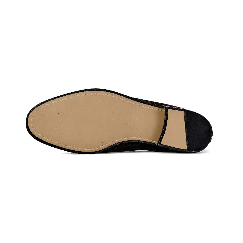 Handmade Black Leather Belgian Loafers for Men