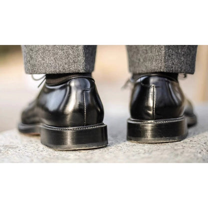 Handmade Black Leather Derby Shoes for Men