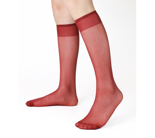 Lunepebbla sheer dress socks worn with dress shoes showing lightweight invisible fit