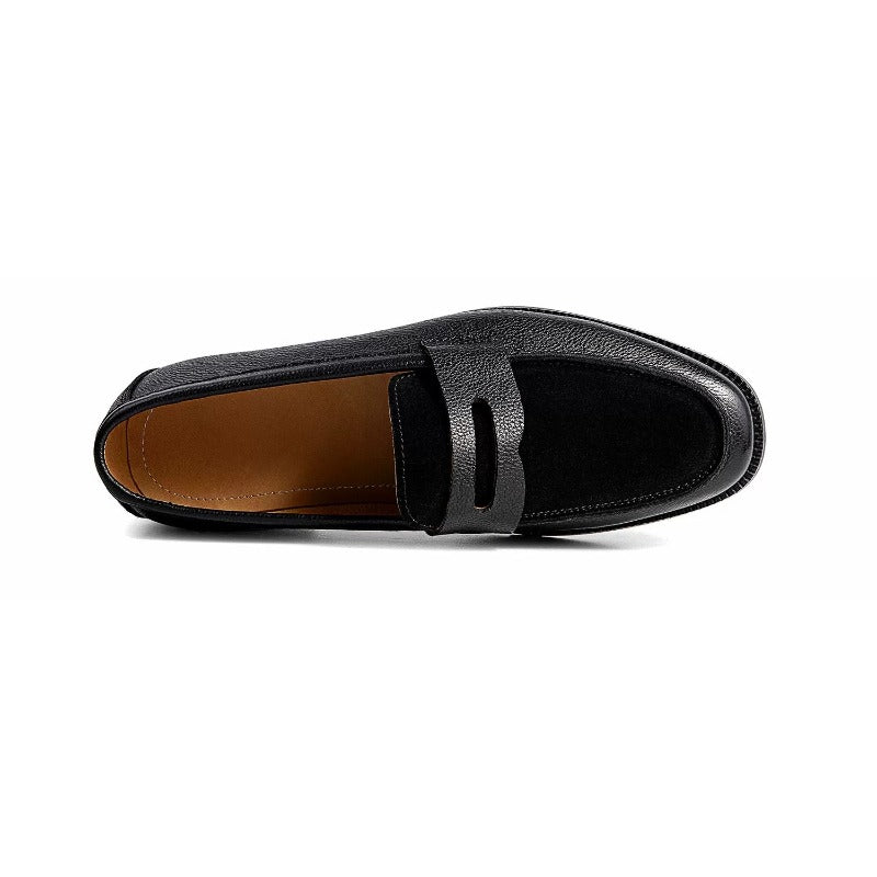 Lunepebbla three dual-texture penny loafers in dark brown black and black-white spectator