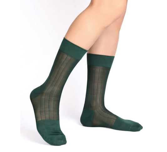 Lunepebbla ten ribbed sheer nylon dress socks collection with contrast detail in ten colors