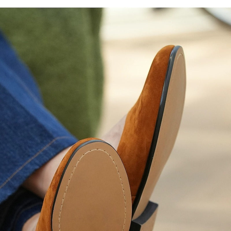 Handmade Black Leather Loafers for Men