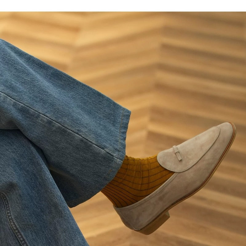 Handmade Suede Tassel Loafers for Men