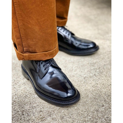 Handmade Black Leather Derby Shoes for Men