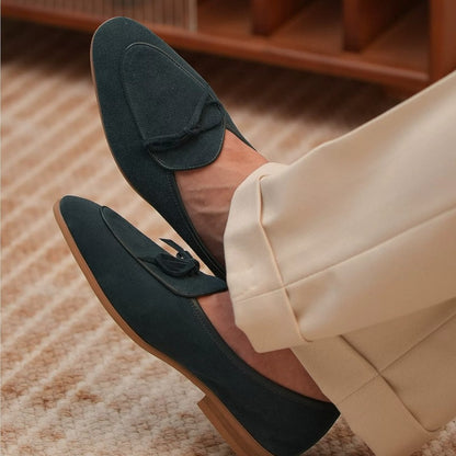 Handmade Suede Belgian Loafers for Men