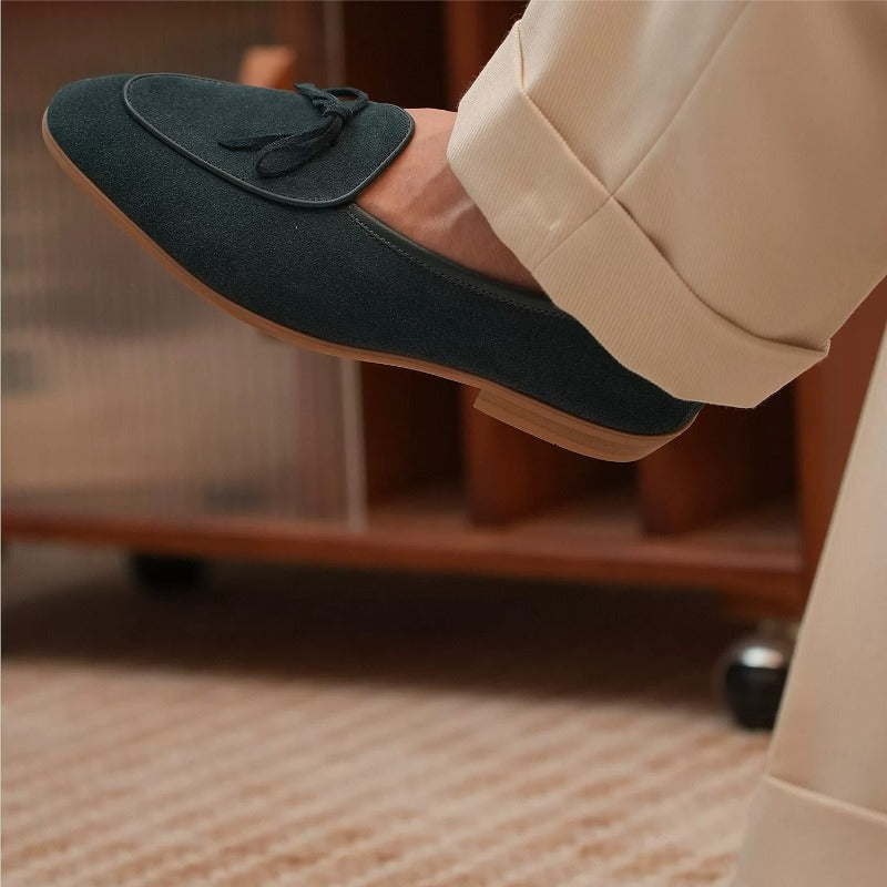 Handmade Suede Belgian Loafers for Men