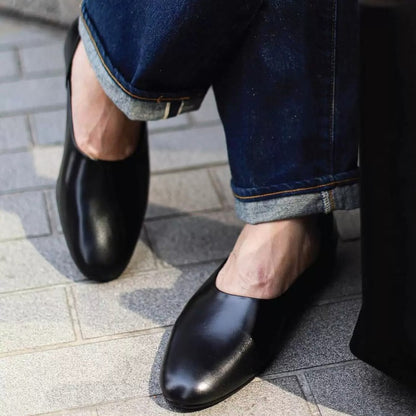 Handmade Black Leather Loafers for Men
