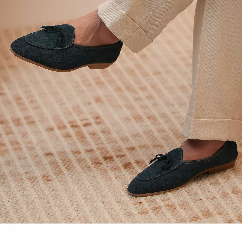 Handmade Suede Belgian Loafers for Men