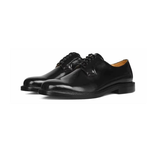 Handmade Black Leather Derby Shoes for Men