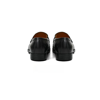 Lunepebbla handmade brown waxed calfskin penny loafers with burnished tonal finish