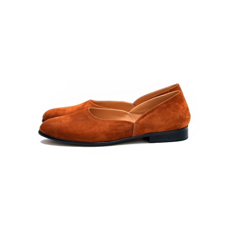 Lunepebbla black leather pointed-toe loafers sole view showing leather outsole