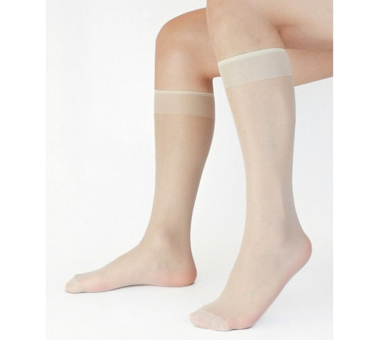 Lunepebbla sheer white nylon dress socks for men knee-high lightweight