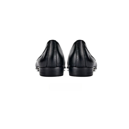 Handmade Black Leather Belgian Loafers for Men