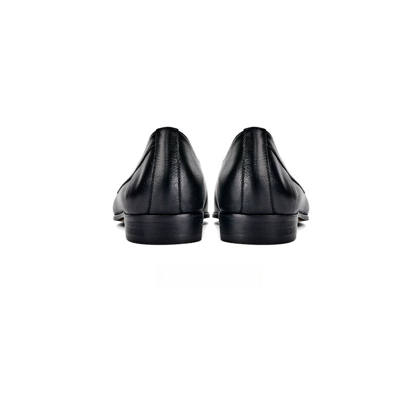 Handmade Black Leather Belgian Loafers for Men