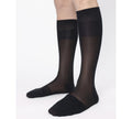 Black Semi-Opaque Nylon Dress Socks for Men