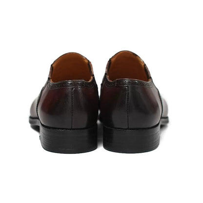 Handmade Dark Brown Cap-Toe Oxford Brogue Shoes for Men