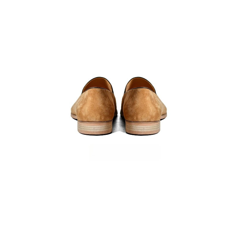 Lunepebbla teal lambskin suede horsebit loafers for men with gold-tone buckle