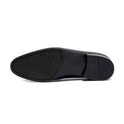 Lunepebbla black leather horsebit loafers with cedar shoe trees showing clean silhouette